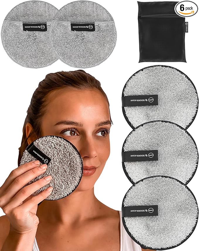 Ogato Reusable Makeup Remover Pads, Microfiber Cleansing Cloths, 5-Pack
