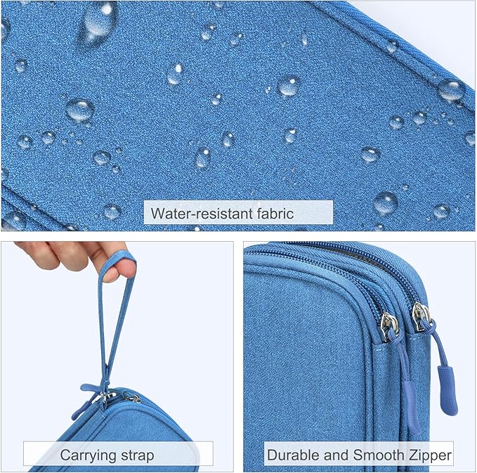 FYY Electronic Organizer, Travel Tech Pouch Bag, Cable Organizer Cyan