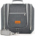 COOSKY Hanging Toiletry Bag for Women & Men, Cruise Ship Travel Essentials, Holds Full Size Shampoo, with Dry and Wet Separation Cosmetic Bag, Makeup Organizer Bag, Bathroom Water-resistant Bag, Grey