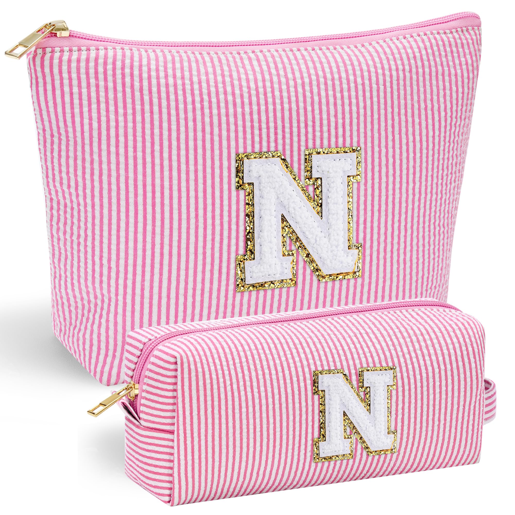 YOOLIFE Cute Makeup Bag for Women - Personalized Women Gifts Pink Makeup Pouch for Girlfriend Bridesmaid Wife | Cosmetic Travel Toiletry Bag for Her Mom | Birthday Gift Idea for Friend Female Sister N