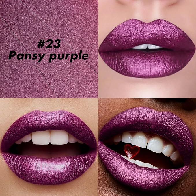 FOCALLURE Ultra Chic Lipstick,Moisturizing Lip Crayon,Lightweight Color without Drying or Fading,Long Lasting Lips Makeup,#23 Pansy Purple