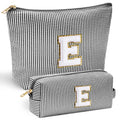 YOOLIFE Birthday Gifts for Women - 21st, 30th, 50th Birthday Gifts for Her, Mom, Sister, Friend - Cute Initial Makeup Bag, Cosmetic Bag - Black