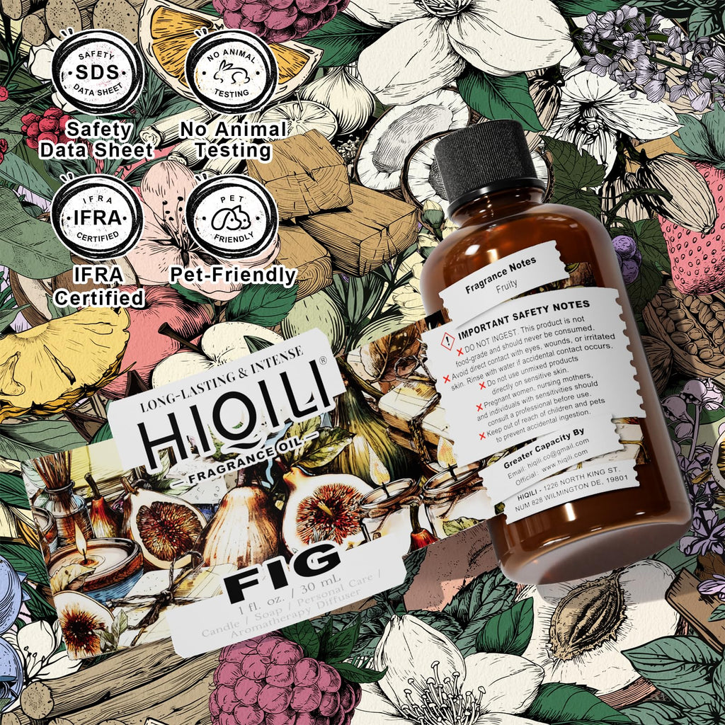HIQILI Fig Fragrance Oil, DIY Perfume, Add to Bath & Body Products - 30ML