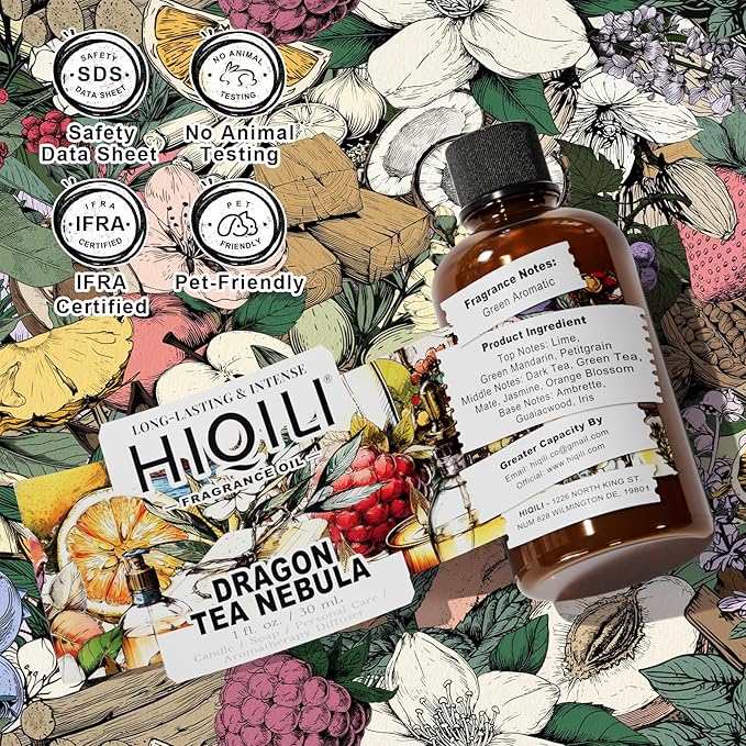 HIQILI Dragon Tea Nebula Fragrance Oil for Diffuser & DIY Craft Making