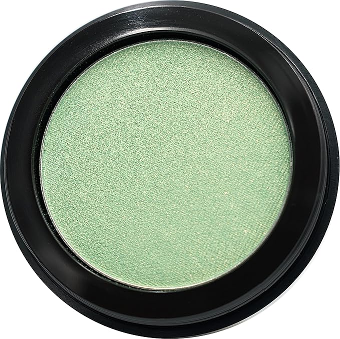 Pure Ziva Clover Shimmering Emerald Green Yellow Gold Flecked Forest Pressed Powder Single Vegan Eyeshadow; Talc, Paraben & Cruelty Free