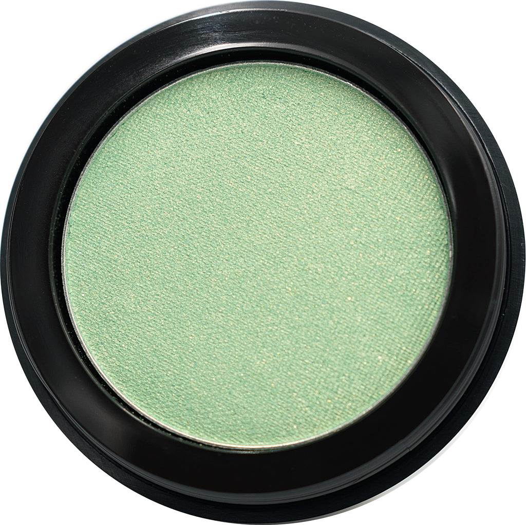 Pure Ziva Clover Shimmering Emerald Green Yellow Gold Flecked Forest Pressed Powder Single Vegan Eyeshadow; Talc, Paraben & Cruelty Free