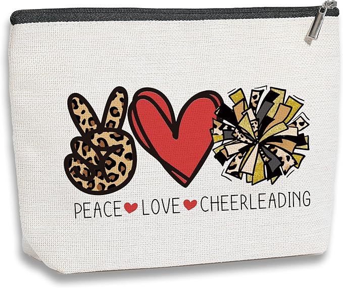 kdxpbpz Cheer Stuff Cheerleader Cheer Bag Funny Cheerleader Gifts Cheerleading Gift Christmas Birthday Gifts for Women Her Female Cheer Team Merchandise - Peace Love Cheerleading