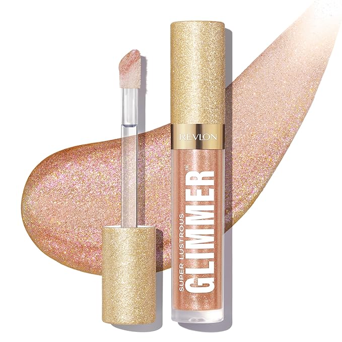 REVLON Super Lustrous Glimmer Gloss, 004 Happy Hour, 0.13 fl oz