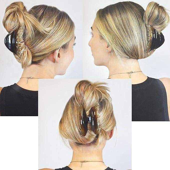 Camila Paris CP2379 French Hair Clips for Women, 3.75" Large Claw Clip Strong Hold All Day, Girl Large Claw Clips for Thick Hair, No Damage No Slip Flat Clip for Women. Made in France
