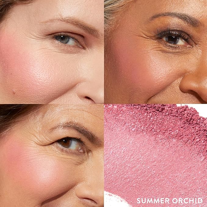 LAURA GELLER NEW YORK Baked Blush-n-Brighten for Mature Skin - 08 Summer Orchid - Powder Blush Won't Settle into Fine Lines - Buildable Natural Finish – Longlasting Formula - Made in Italy
