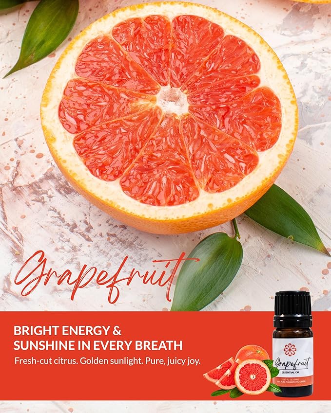 Essence Pearl Travel Case | Grapefruit Essential Oil | Aromatherapy Nasal Diffuser & Essential Oil Carrying Case | Uplifting Citrus Scent | Travel-Friendly Kit | Black Pod