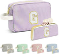 Travel Makeup Bag Christmas Gifts for Women Girl Teens, Personalized Initial Makeup Bag for Cute Teen Girls, Preppy Stuff Toiletry Bag Cosmetic Bag, Teen Girls Gift Trendy Stuff, Letter G