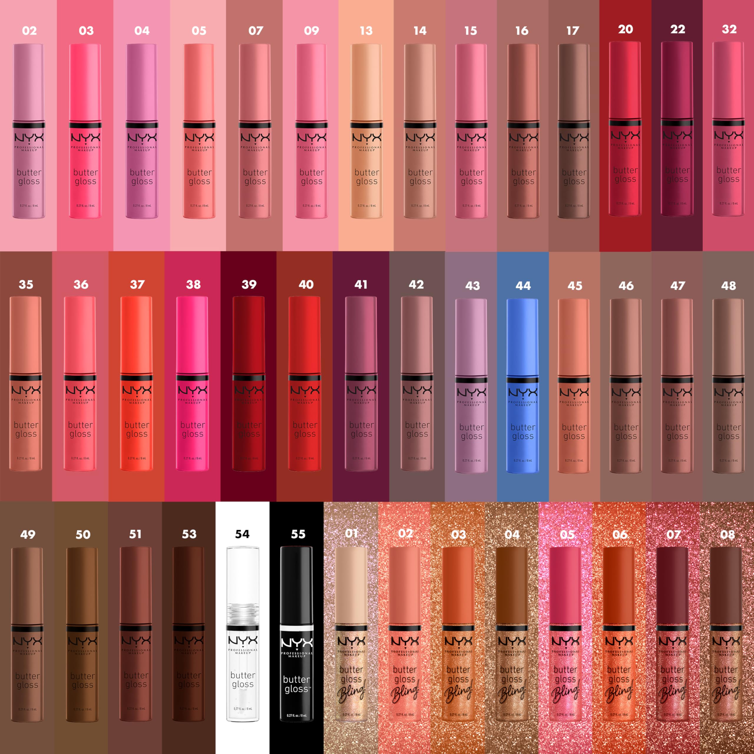 NYX PROFESSIONAL MAKEUP Butter Gloss, Non-Sticky Lip Gloss - Sugar Glass,Clear