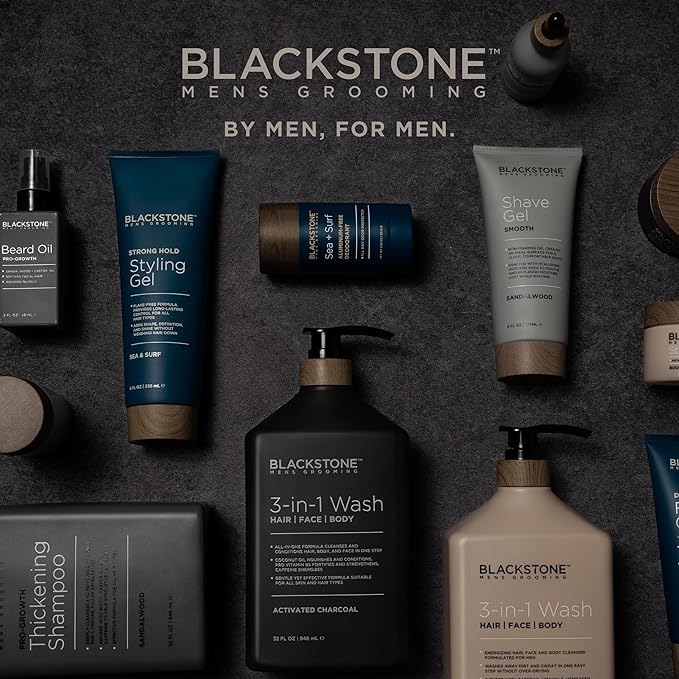 Blackstone Men's Grooming Hair Thickening Pomade - Pliable Hold with Matte Finish | Paraben & | Sea + Surf Scent (4 Oz)