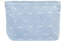Flat Makeup Bag for Women,Zipper Cosmetic Pouch for Purse,Jean Light
