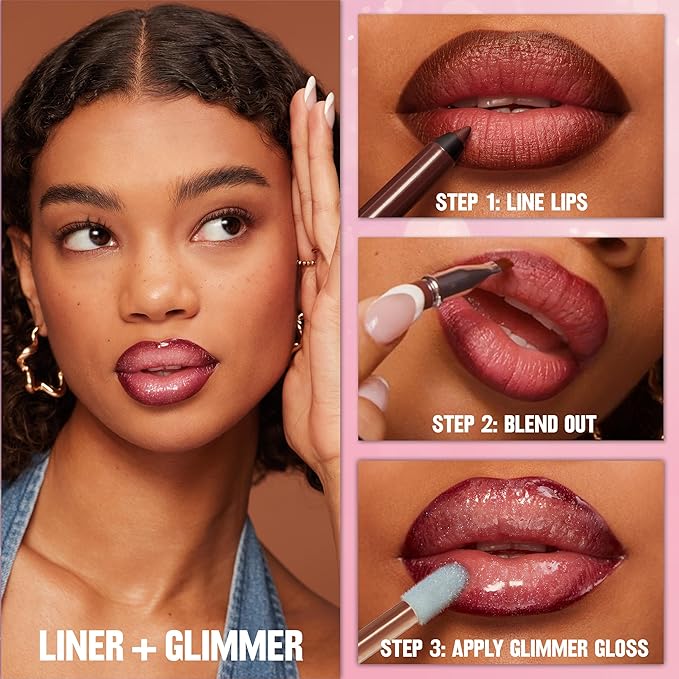 REVLON Super Lustrous Glimmer Gloss and ColorStay Multi-Liner Bundle, Haute Honey and Dynamic Doer, Pack of 2