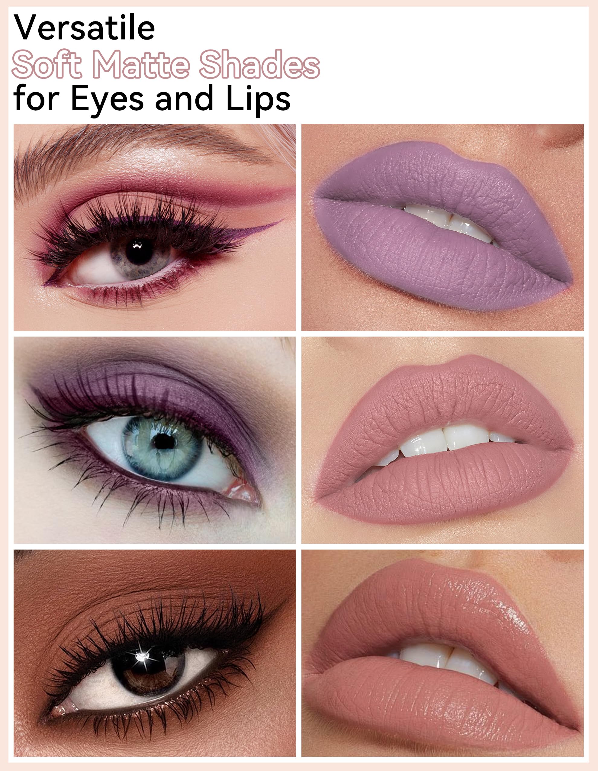 Erinde Waterproof Cream Eyeshadow Stick, Matte Nude Eye Shadow Sticks, Longwear Blendable High Pigmented, Neutral Eye Shadow Sticks Matte for Older Eyes, Smokey Eyeshadow Pencil Crayon, 17 Mauve
