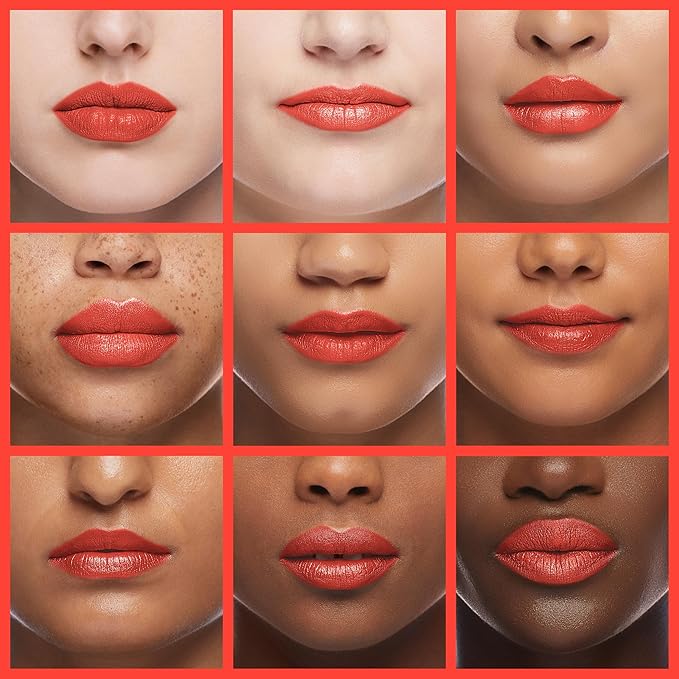 L'Paige Flame Lipstick | Vibrant Coral Red Satin Lip Color | Aloe Vera Moisturizing Formula | Long-Lasting Cream Finish | Shade L04