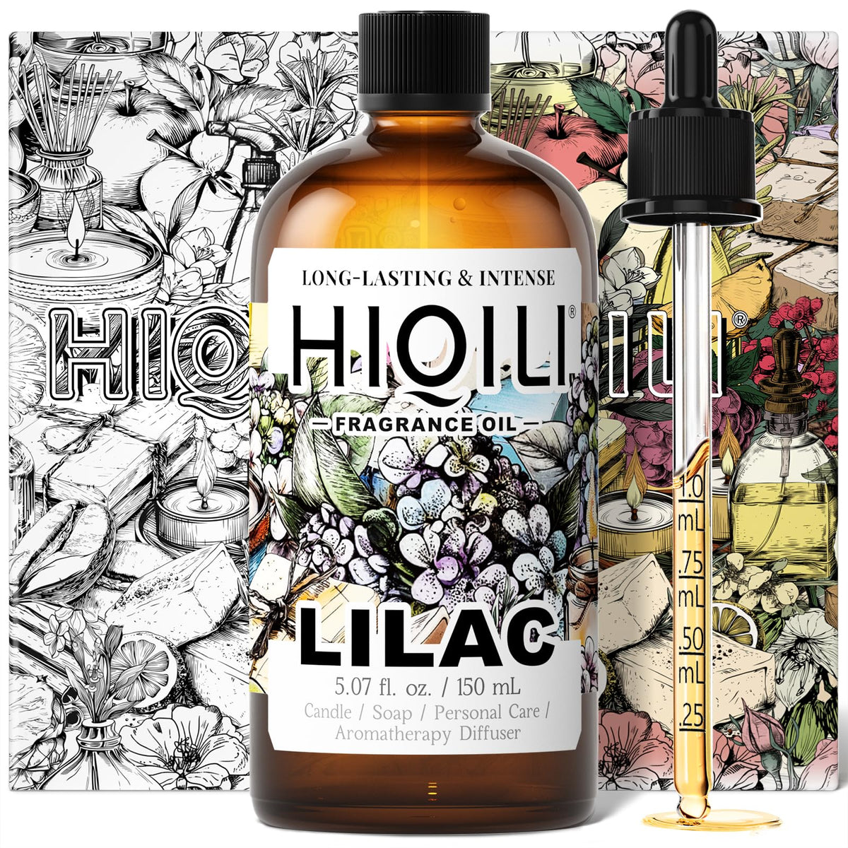 HIQILI Grape Fragrance Oil for Diffusers, Perfume & Room Spray - 5.07 Fl Oz