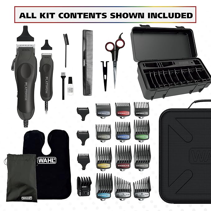 Wahl USA Pro Series Platinum Corded Hair Clipper & Corded Trimmer Kit