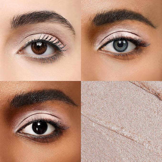 Color Mirror Longwear Cream Eye Shadow Sticks(01 Baby Pink Shimmer),Smudge-Proof, Waterproof Eyeshadow,Silky Formula Glitter With Makeup Brush,Light Pink Sheer Shimmer