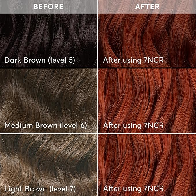 Madison Reed Radiant Hair Color Kit - 7NCR Light Copper Red (Vesuvius Red), Permanent Hair Dye, Dimensional Gray Hair Blending | PPD-Free & Ammonia-Free, 2 Pack