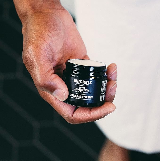 Brickell Men's Revitalizing Anti-Aging Cream For Men, Anti Wrinkle Night Face Cream To Reduce Fine Lines and Wrinkles, With Vitamin E, Jojoba Oil, and Hyaluronic Acid, 2 Ounce, Scented