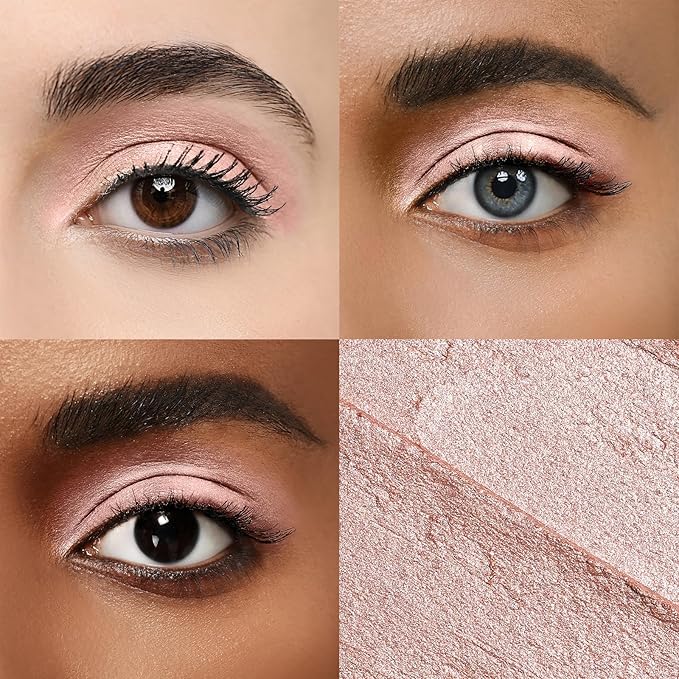 Longwear Cream Eye Shadow Sticks(05 Sunset Shimmer),Smudge-Proof, Waterproof Eyeshadow,Silky Formula Glitter With Makeup Brush,Pink Eye Shadow Stick