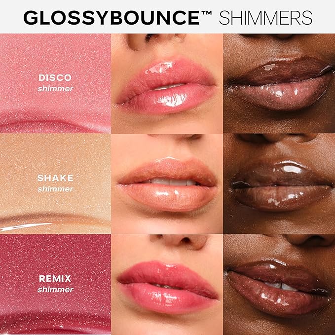 Saie Glossybounce Duo - Hybrid Tinted Lip Oil & Lip Gloss Set - Hydrating, Non-Sticky Shine with Hyaluronic Acid & Jojoba Oil for Soft, Plump Lips - Makeup Gift Set - Disco & Bounce (2 Count)