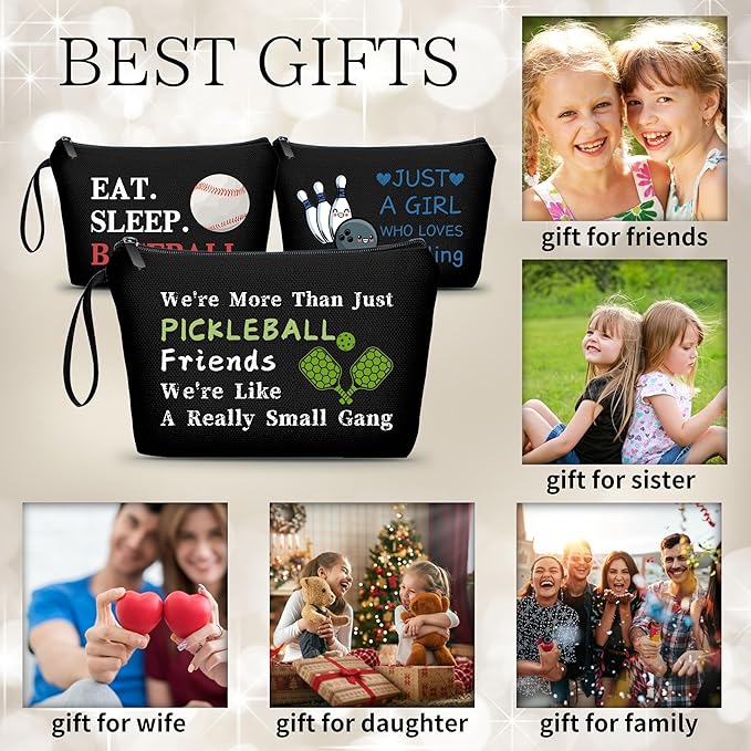 ARIOSEY Pickleball Gifts for Women, Travel Makeup Cosmetic Bag