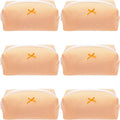 Cozy Makeup Bag for Women,Zipper Cosmetic Pouch,Stripe Orange,6 Pack