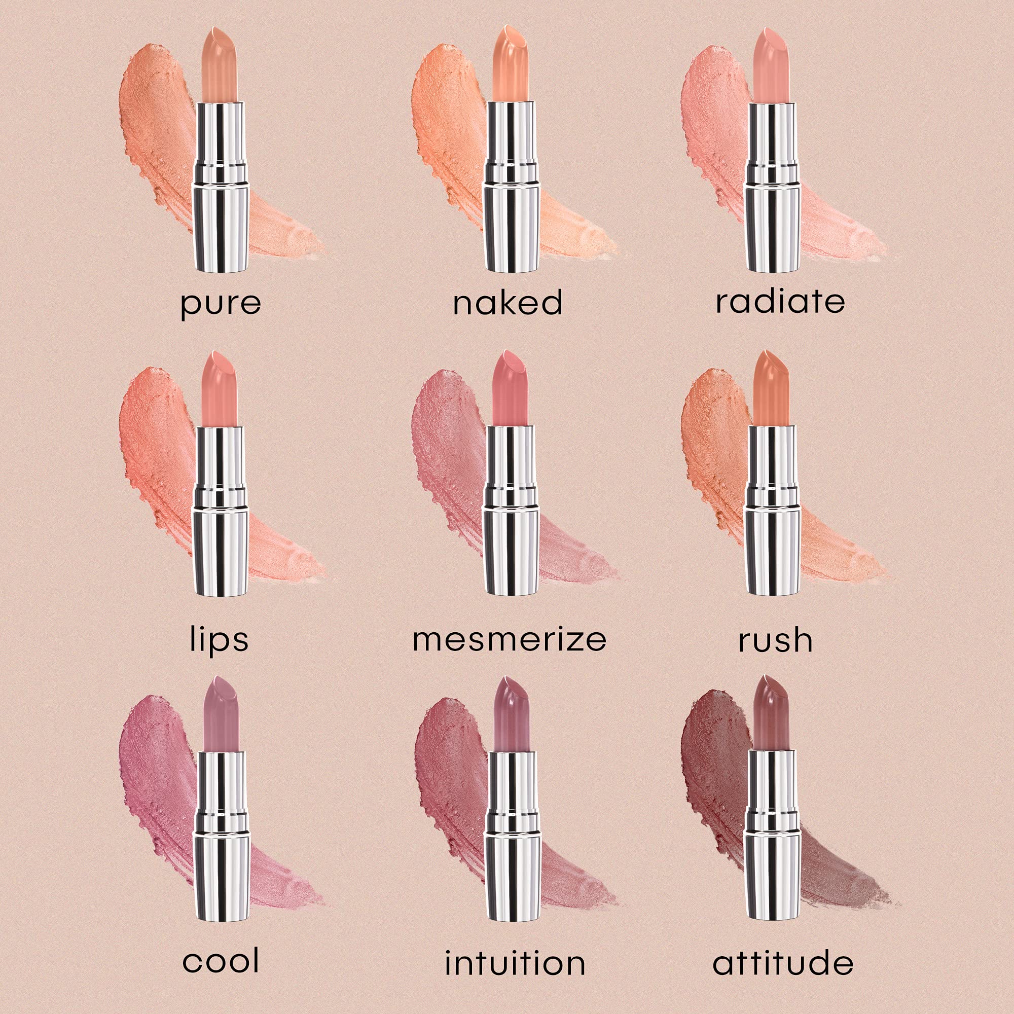 nude envie - Lipstick - Creamy & Long-Lasting Finish - Velvety Texture & Easy Application - Luxury Hydration - With Shea Butter, Vitamin E & Jojoba Oil - Vegan, Paraben-Free & Cruelty-Free - Cool