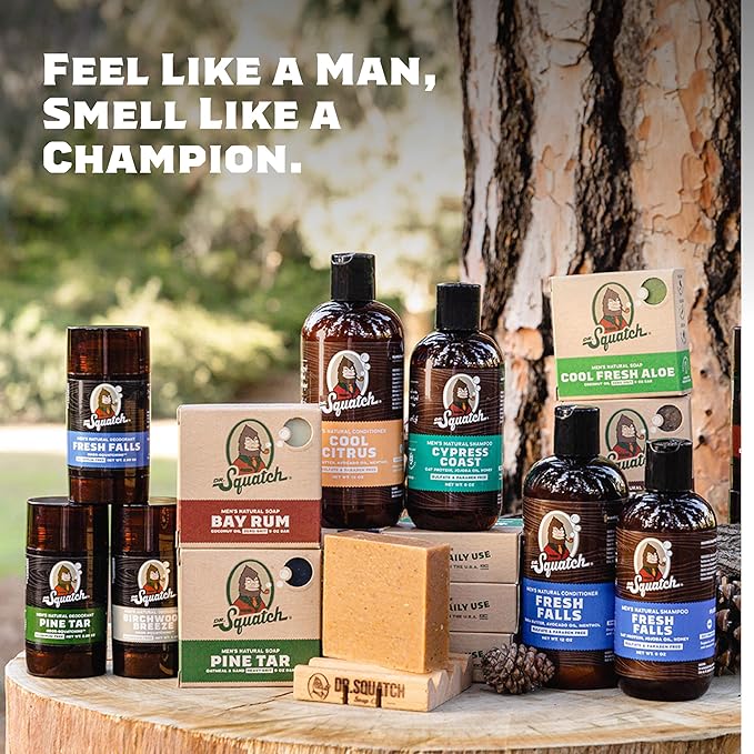 Dr. Squatch Natural Men’s Bar Soap - Cold Process Body Soap Bar with Natural Oils - Gifts for Men - Cool Fresh Aloe, Gold Moss, Pine Tar, Cedar Citrus & Alpine Sage (5 oz, 5-Pack)