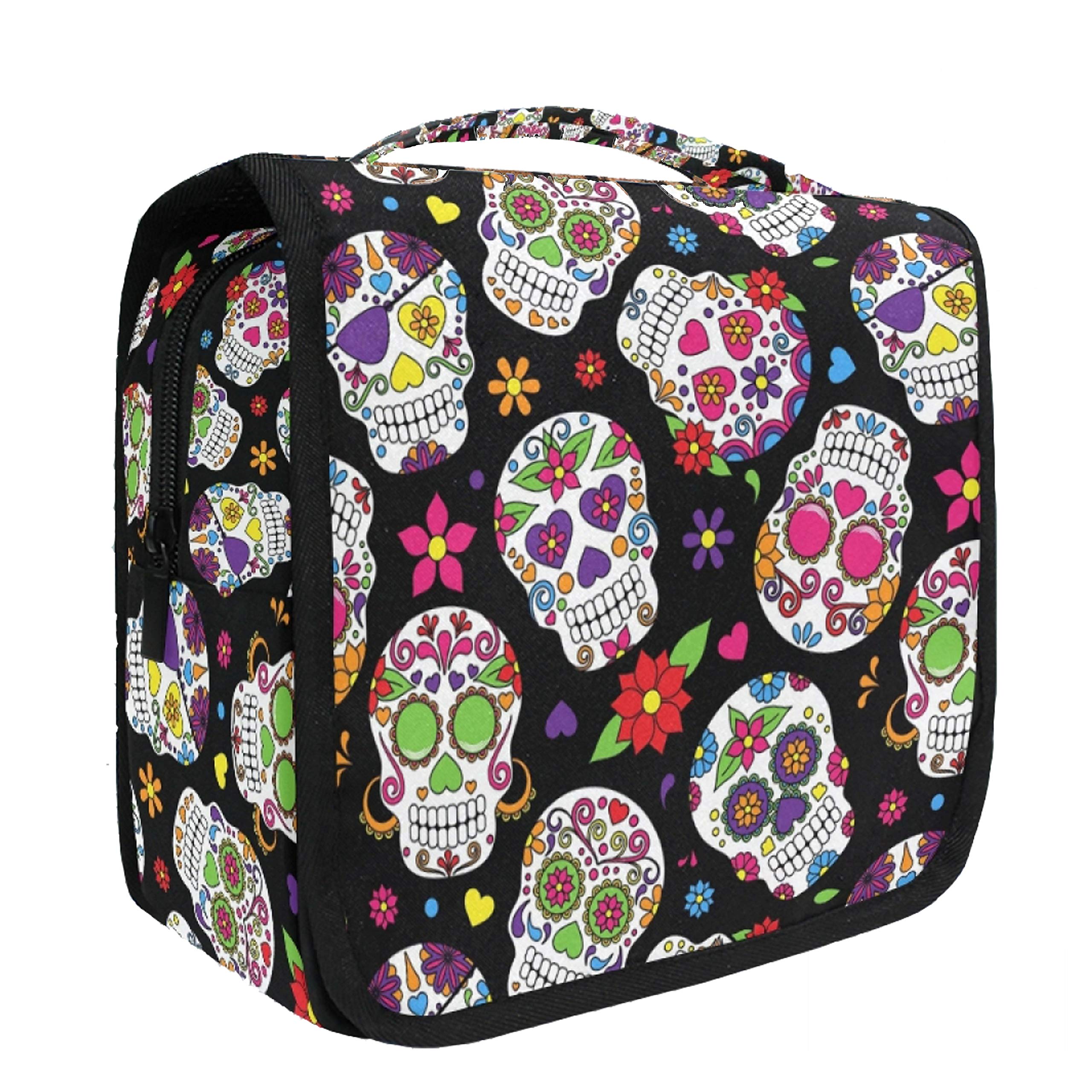 Hanging Travel Toiletry Bag Kit Makeup Case Cosmetics Organizer for Men Women (Sugar Skull)…
