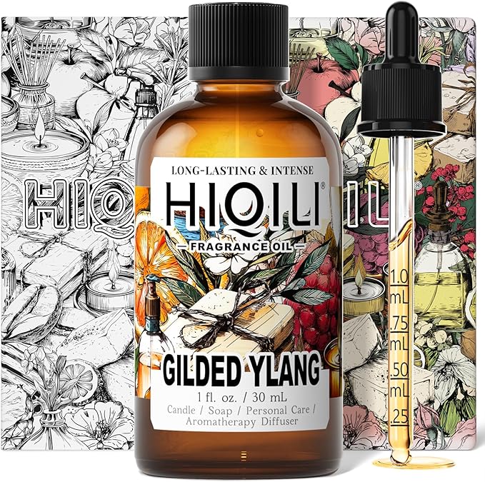 HIQILI Gilded Ylang Fragrance Oil for Diffuser, Candle & Perfume Making