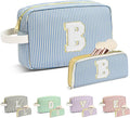 Travel Makeup Bag Christmas Gifts for Women Girl Teens, Personalized Initial Makeup Bag for Cute Teen Girls, Preppy Stuff Toiletry Bag Cosmetic Bag, Teen Girls Gift Trendy Stuff, Letter B