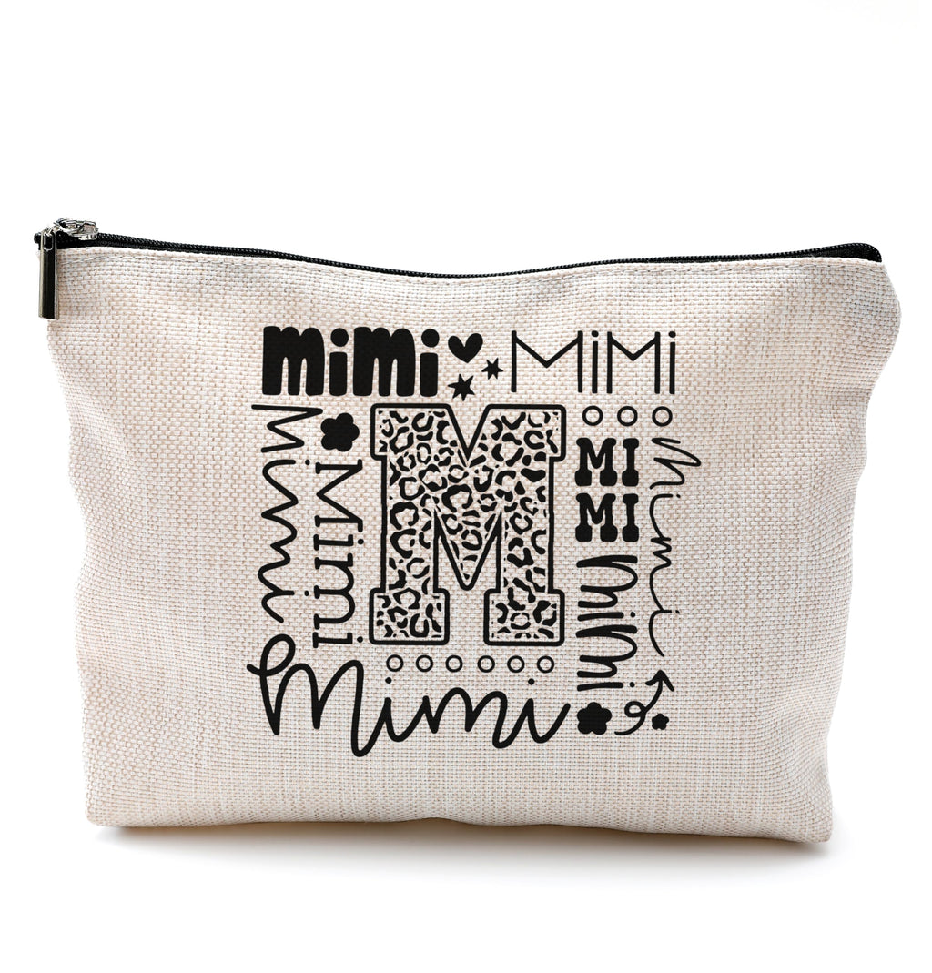 QGFM Mimi Makeup Cosmetic Bag - Mothers Day Gift for Grandma, Best Mimi Ever, Small Makeup Bag for Purse, Grandchildren Gift