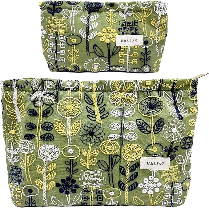 getgto 2 Pcs Makeup Bags, Large Cosmetic Bag Travel Toiletry Bag