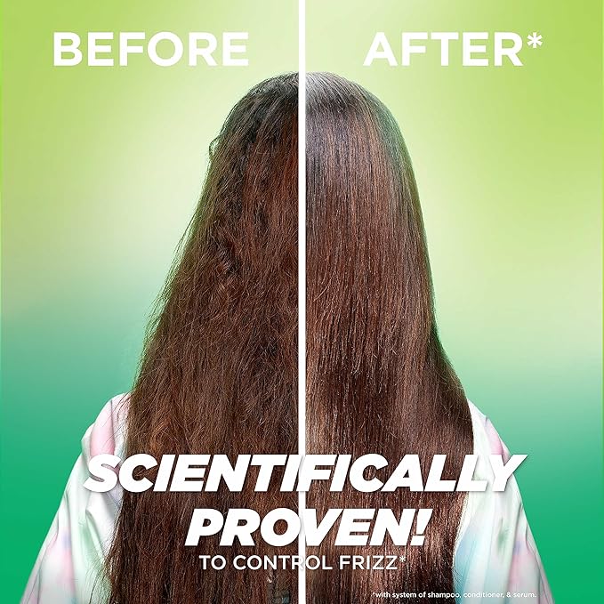 Garnier Fructis Sleek & Shine Anti-Frizz Hair Serum for Frizzy, Dry Hair, Leave-In Argan Oil Infused Formula with Up to 72HRs of Frizz Control, Smooths Flyaways & Boosts Hair Shine, 5.1 Fl Oz (2 Pack)
