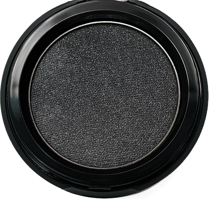 Pure Ziva Marcasite Shimmering Glitter Black Onyx Chrome Dark Grey Pressed Powder Single Vegan Eyeshadow; Talc, Paraben & Cruelty Free