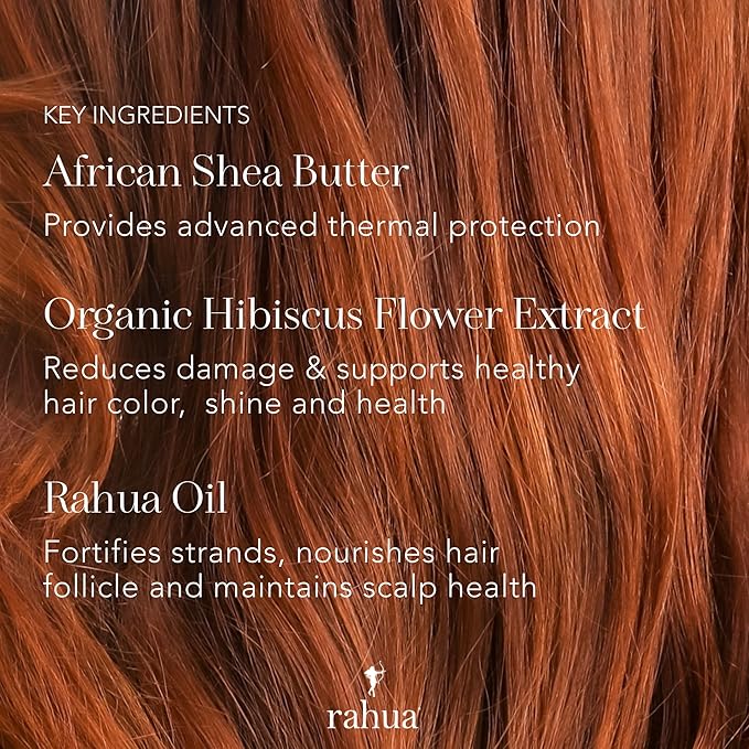 Rahua Heat Protectant Shield – Silicone-Free Styling Primer & Thermal Spray – With Amazonian Rahua Oil, Shea Butter & Hibiscus – Natural Gloss & Shine for All Hair Types – 6.5 fl oz