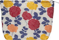 Flat Makeup Bag for Women,Zipper Cosmetic Pouch for Purse,Rose Beige