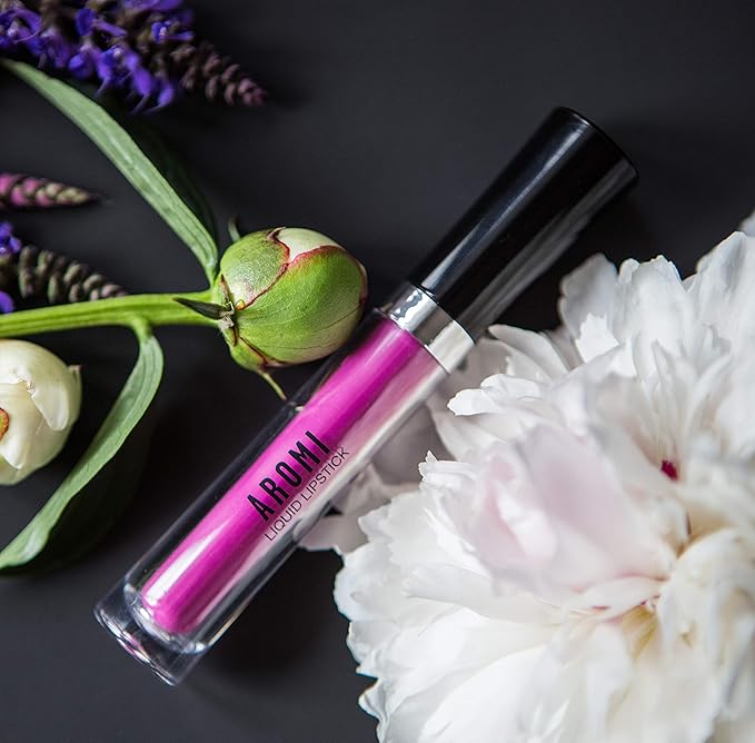 Aromi Pink Peonies Matte Liquid Lipstick, Magenta Fuchsia