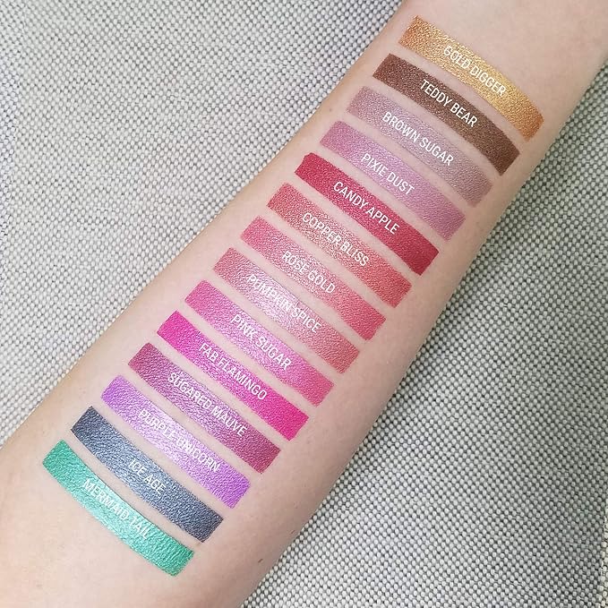 Aromi Metallic Liquid Lipstick | Long-lasting, Baby Pink Lip Color with Shimmery Finish (Pink Sugar)