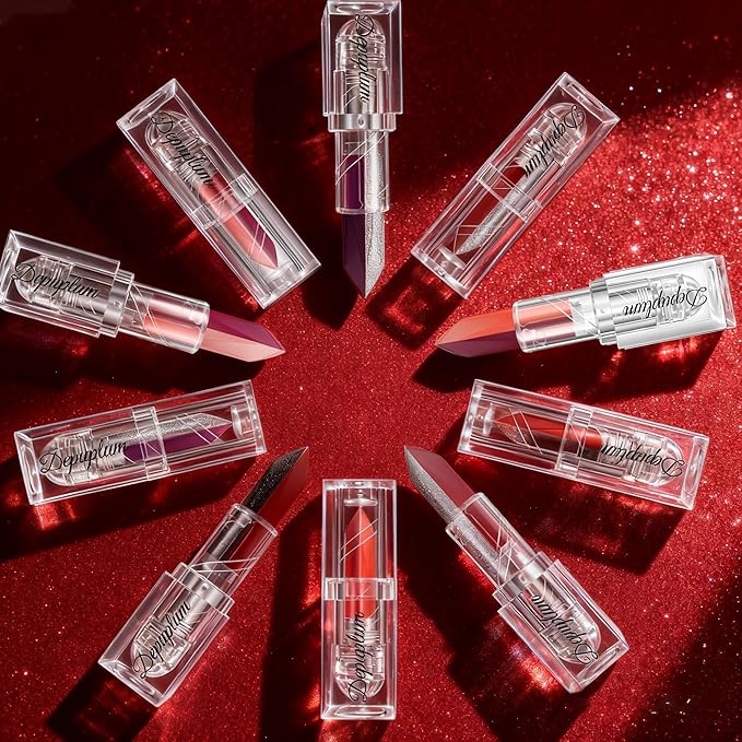 Depuplum Dark Red Matte Lipstick Silver Lipstick Ombre Lips Dual Tone