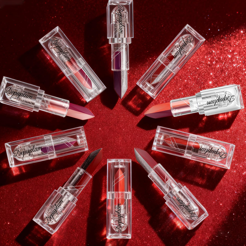 Depuplum Dark Red Matte Lipstick Silver Lipstick Ombre Lips Dual Tone