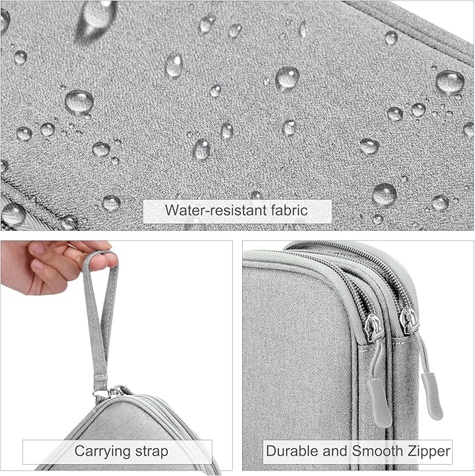 FYY Electronic Organizer, Travel Tech Pouch Bag, Medium, Grey