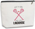 kdxpbpz Lacrosse Gifts Lacrosse Makeup Bag Gifts for Sports Players Team Birthday Gifts for Women Friend Sister BFF Bestie