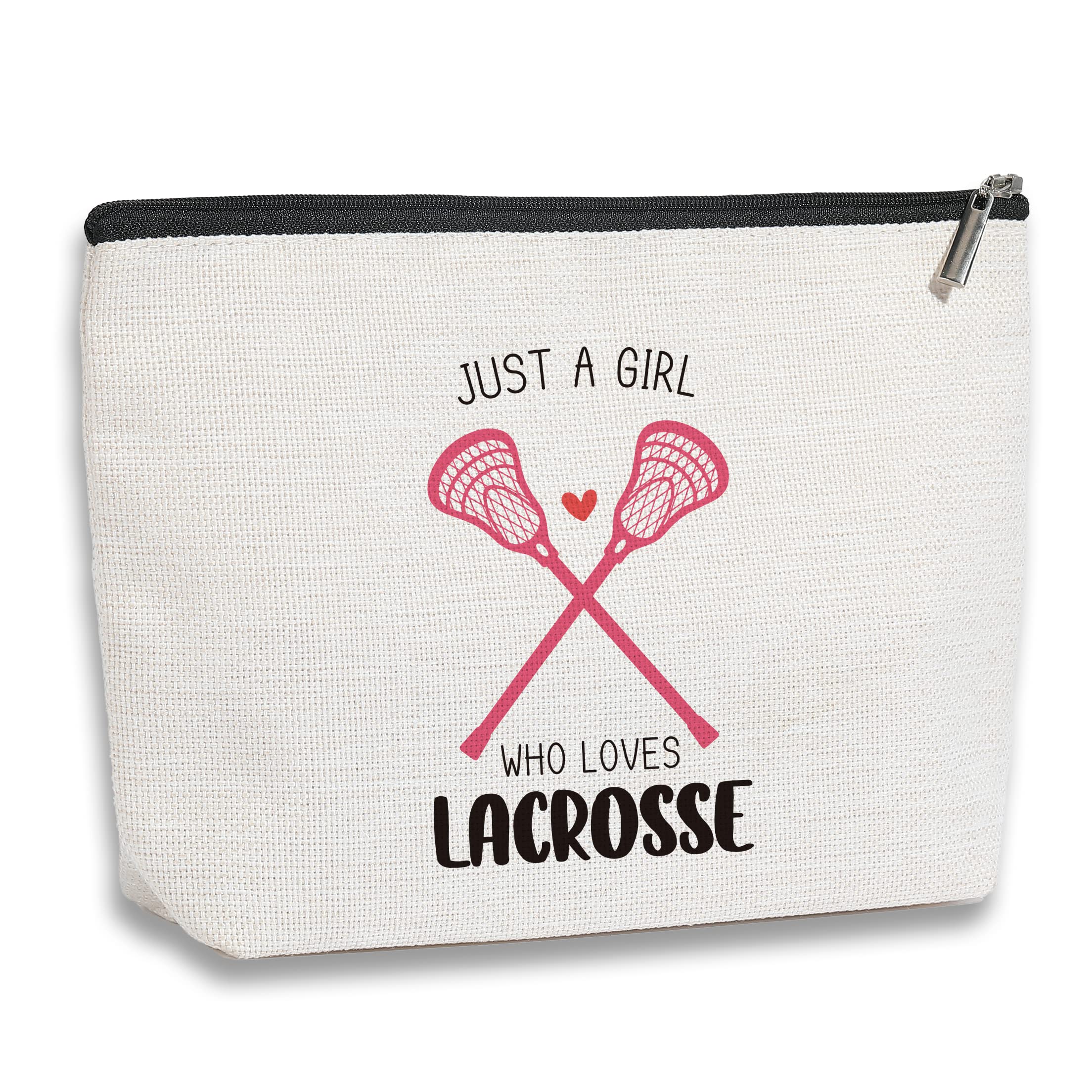 kdxpbpz Lacrosse Gifts Lacrosse Makeup Bag Gifts for Sports Players Team Birthday Gifts for Women Friend Sister BFF Bestie