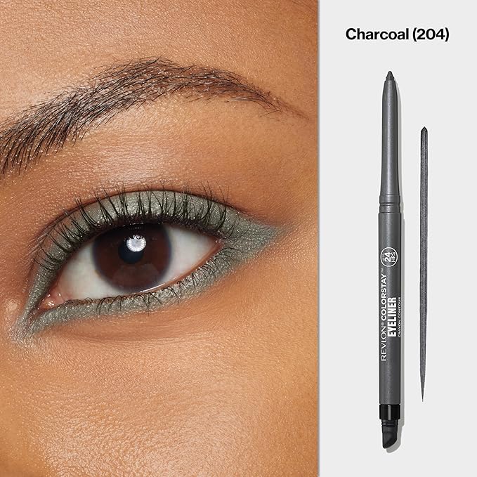 REVLON ColorStay Pencil Waterproof Eyeliner, 204 Charcoal, 0.01 oz